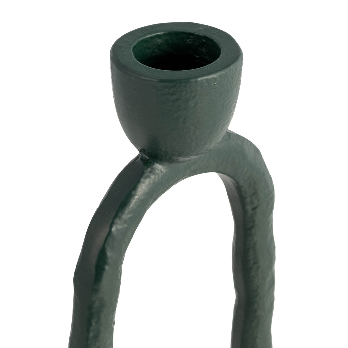 METAL, 7" OPEN OVAL TAPER CANDLEHOLDER, DARK GREEN Candle Holders| Sagebrook Home