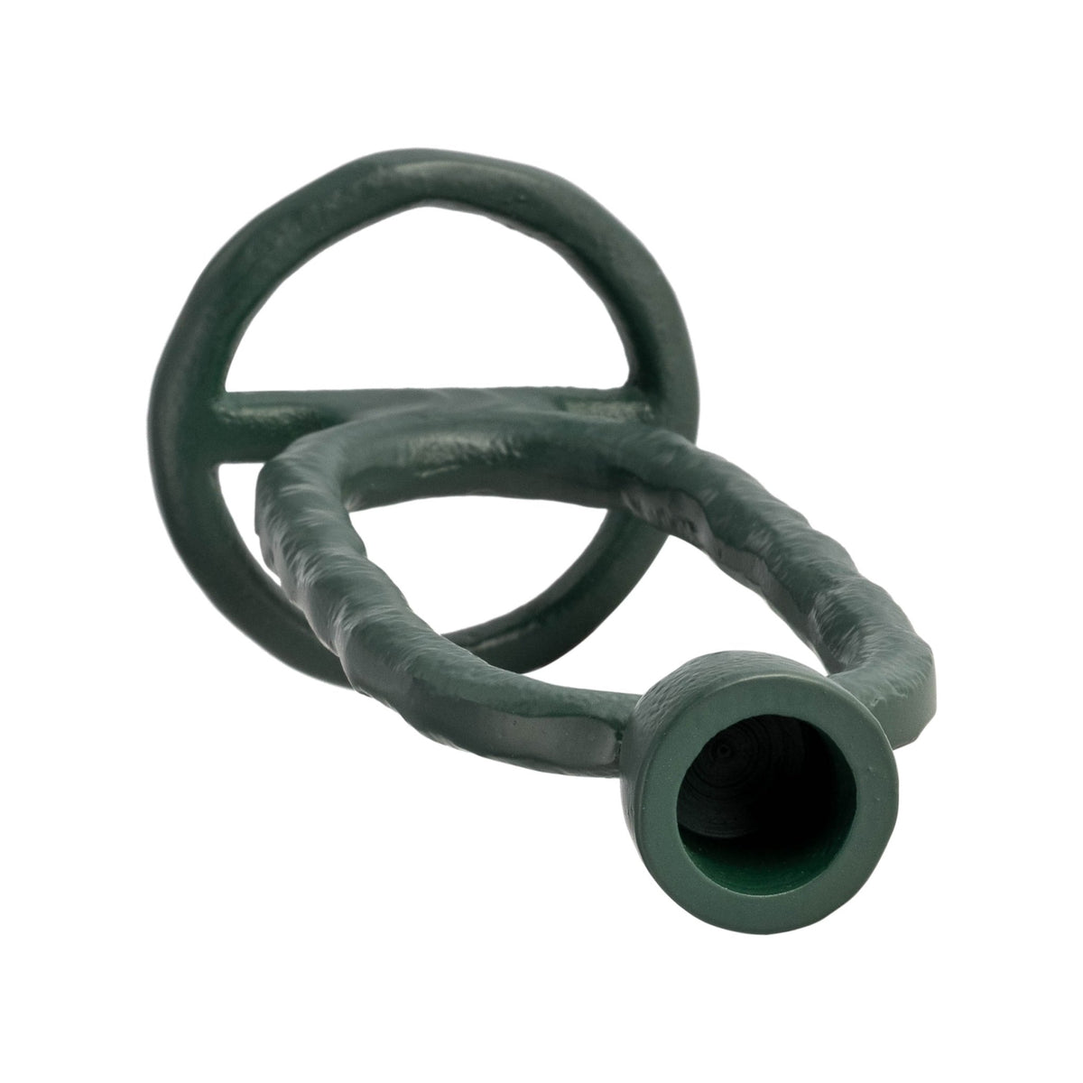 METAL, 7" OPEN OVAL TAPER CANDLEHOLDER, DARK GREEN Candle Holders| Sagebrook Home