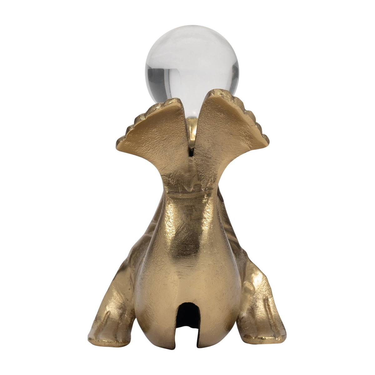 Metal, 7" Sea Lion W/ Acrylic Ball, Gold Table Decors| Sagebrook Home