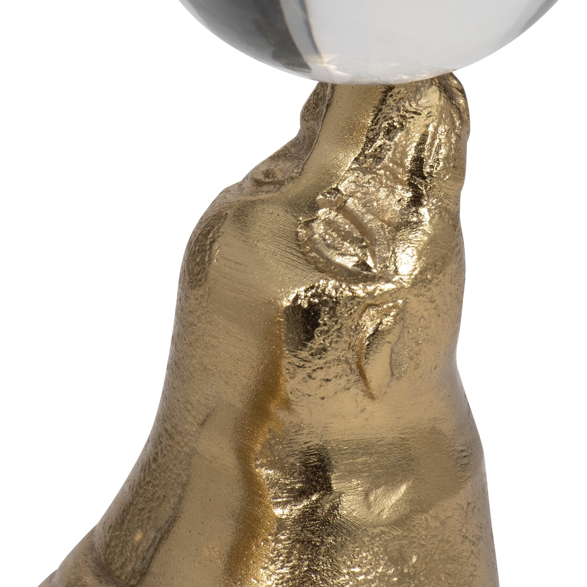 Metal, 7" Sea Lion W/ Acrylic Ball, Gold Table Decors| Sagebrook Home