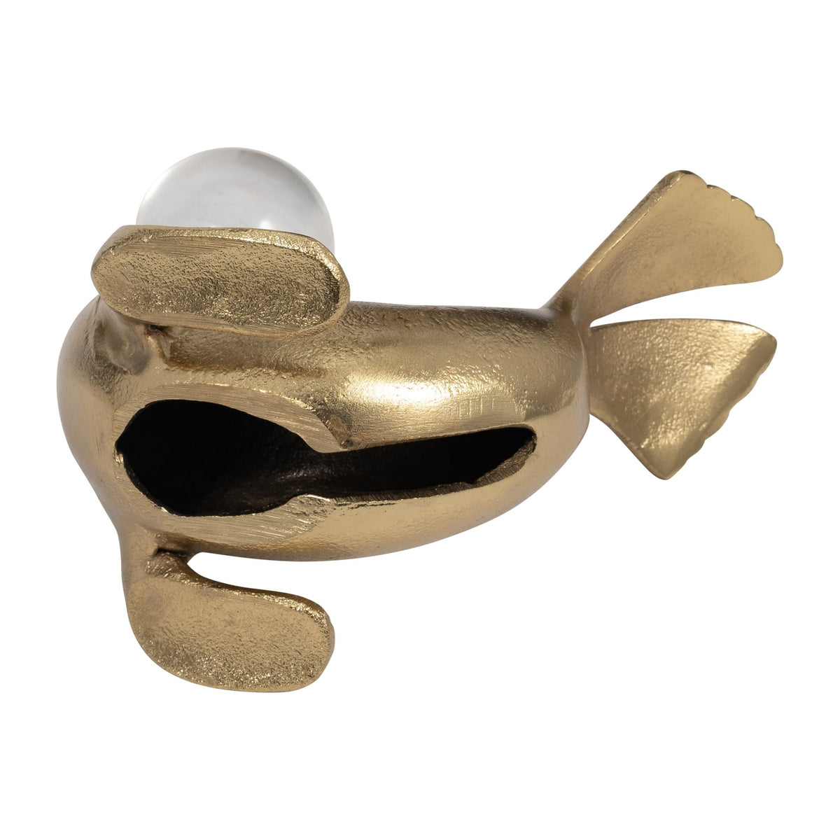 Metal, 7" Sea Lion W/ Acrylic Ball, Gold Table Decors| Sagebrook Home