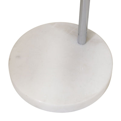 METAL 77" ARCH FLOOR LAMP W/ MARBLE BASE, SILVER - Al Rugaib Furniture