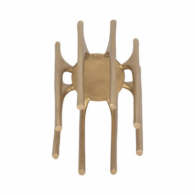 METAL, 8" CANDLEHOLDER WITH SPIKE LEGS, GOLD - Al Rugaib Furniture