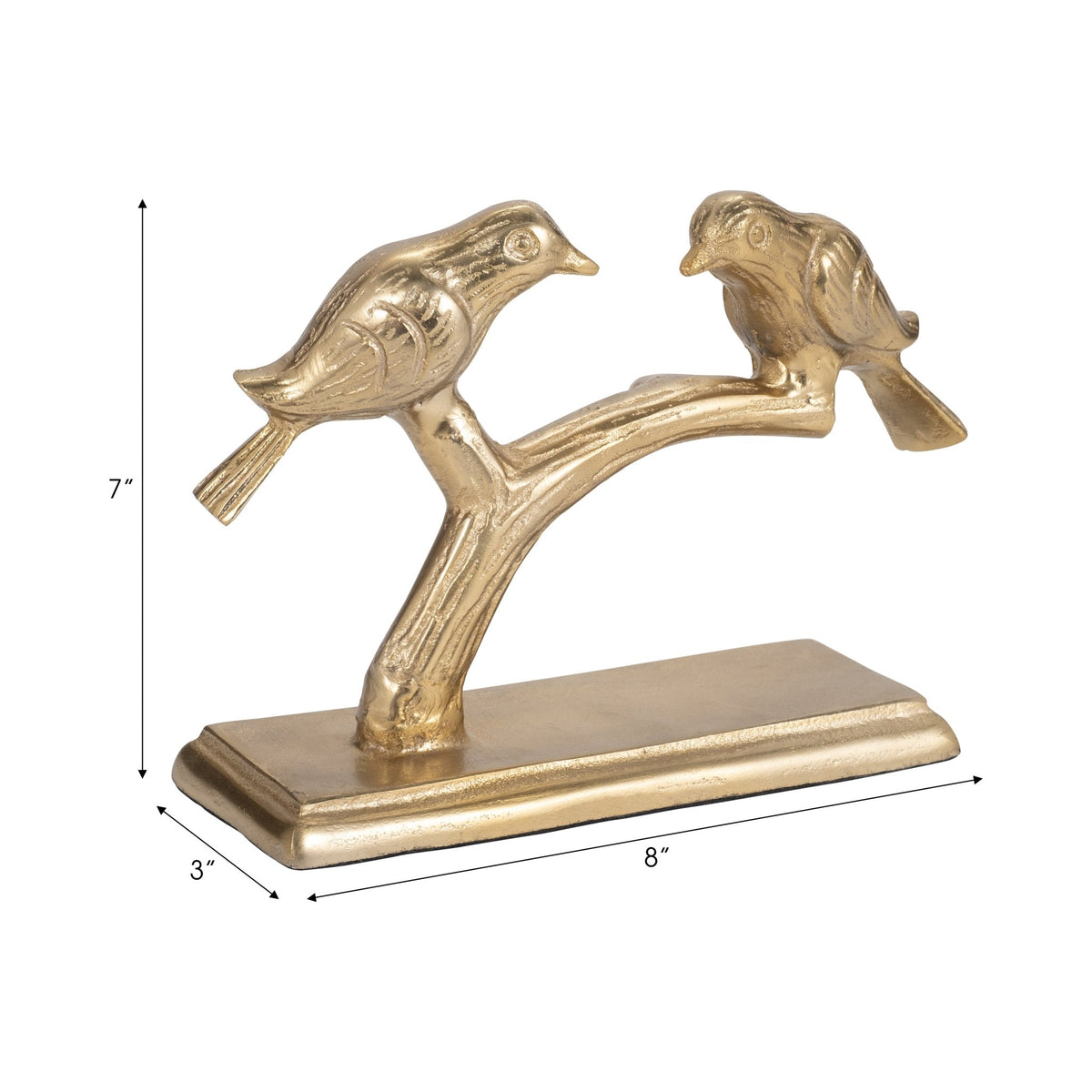 Metal, 8" Perched Birds, Gold Table Decors| Sagebrook Home