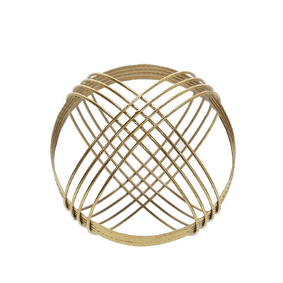 METAL 8" SPHERE TABLE DECOR, GOLD - Al Rugaib Furniture