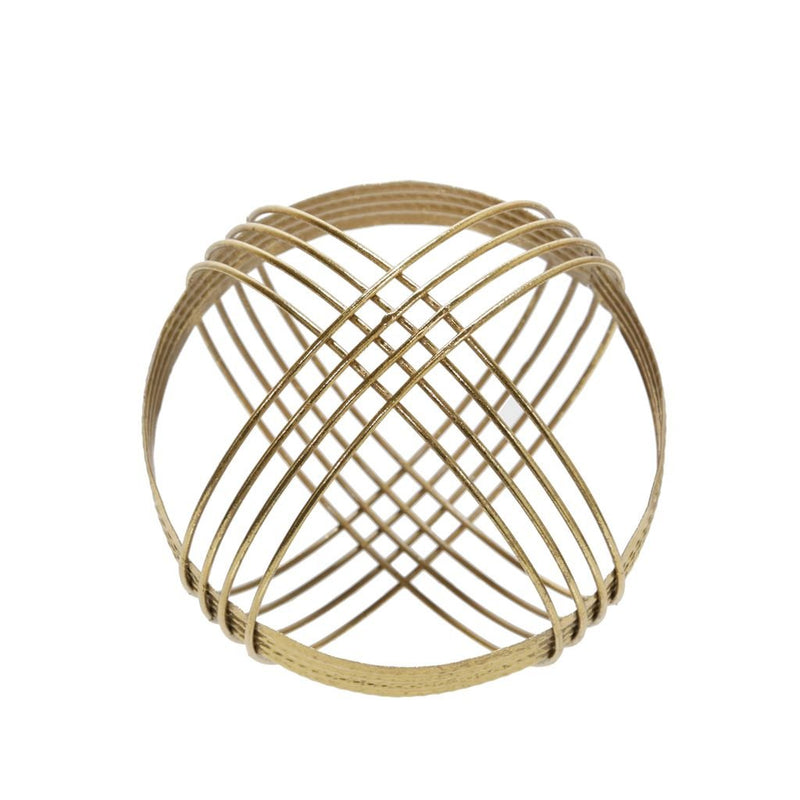 METAL 8" SPHERE TABLE DECOR, GOLD - Al Rugaib Furniture