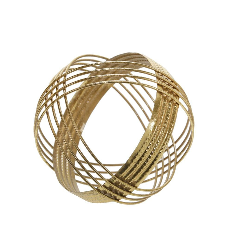 METAL 8" SPHERE TABLE DECOR, GOLD - Al Rugaib Furniture