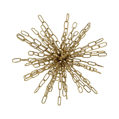METAL, 9" CHAIN ORB, GOLD - Al Rugaib Furniture