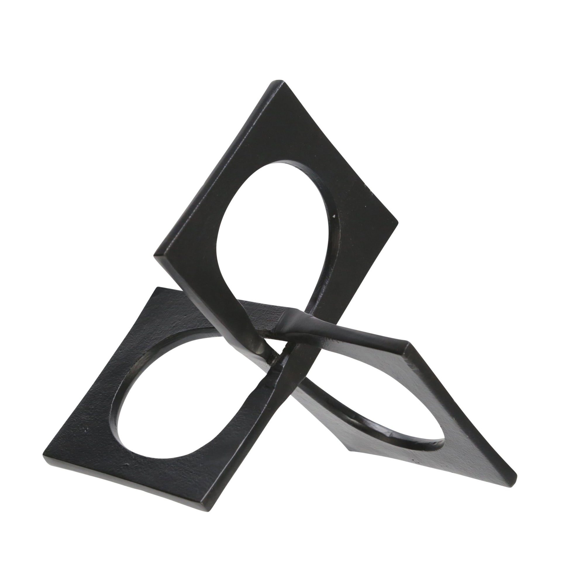 Metal 9" Linked Square Decor, Black Table Decors| Sagebrook Home