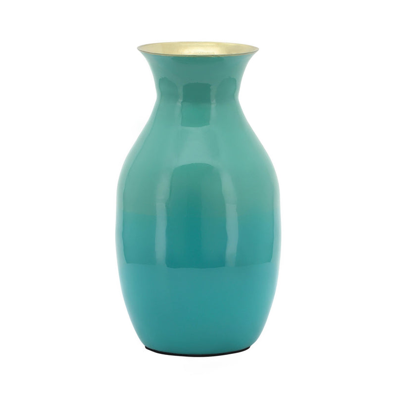 METAL 9" OLPE VASE, GREEN - Al Rugaib Furniture