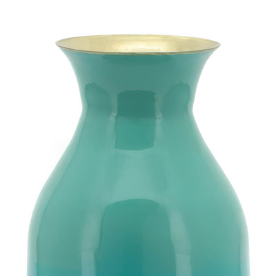 METAL 9" OLPE VASE, GREEN - Al Rugaib Furniture
