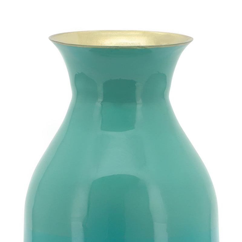 METAL 9" OLPE VASE, GREEN - Al Rugaib Furniture