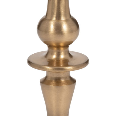 METAL, 9" TRADITIONAL TAPER CANDLEHOLDER, GOLD - Al Rugaib Furniture