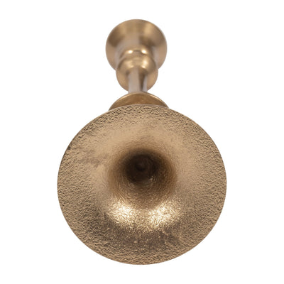 METAL, 9" TRADITIONAL TAPER CANDLEHOLDER, GOLD - Al Rugaib Furniture
