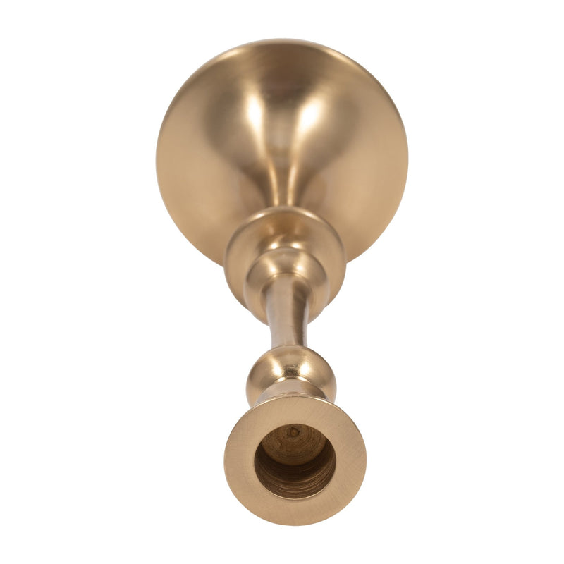 METAL, 9" TRADITIONAL TAPER CANDLEHOLDER, GOLD - Al Rugaib Furniture