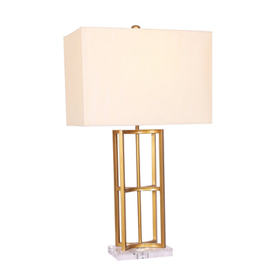METAL CAGE TABLE LAMP, GOLD - Al Rugaib Furniture