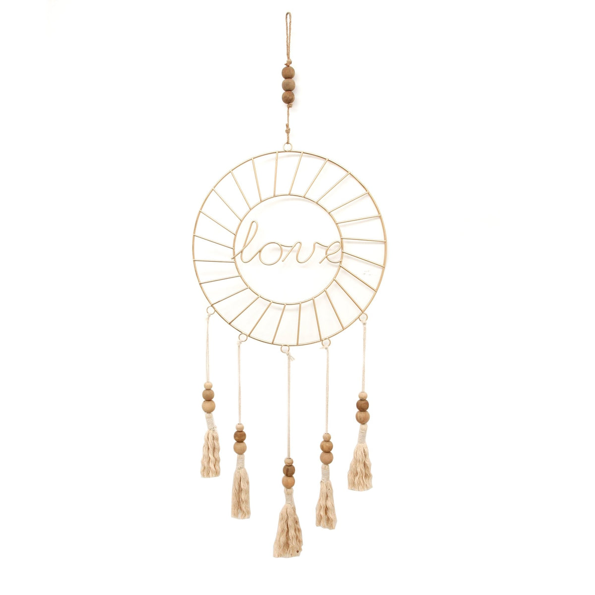METAL DREAM CATCHER W/ TASSEL,GOLD Wall Decors| Sagebrook Home