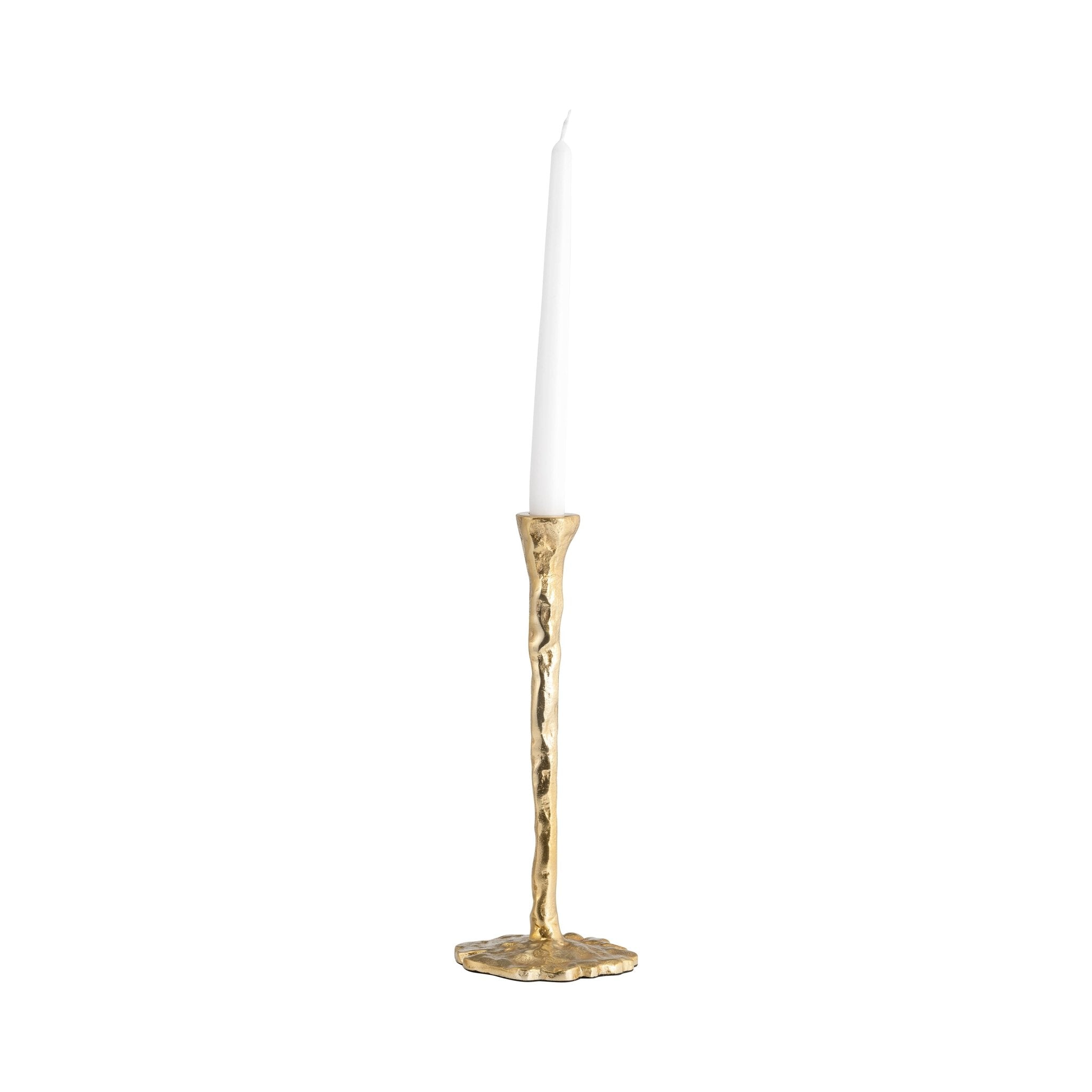 METAL, FORGED TAPER CANDLEHOLDER, GOLD Candle Holders| Sagebrook Home