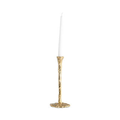 METAL, FORGED TAPER CANDLEHOLDER, GOLD - Al Rugaib Furniture