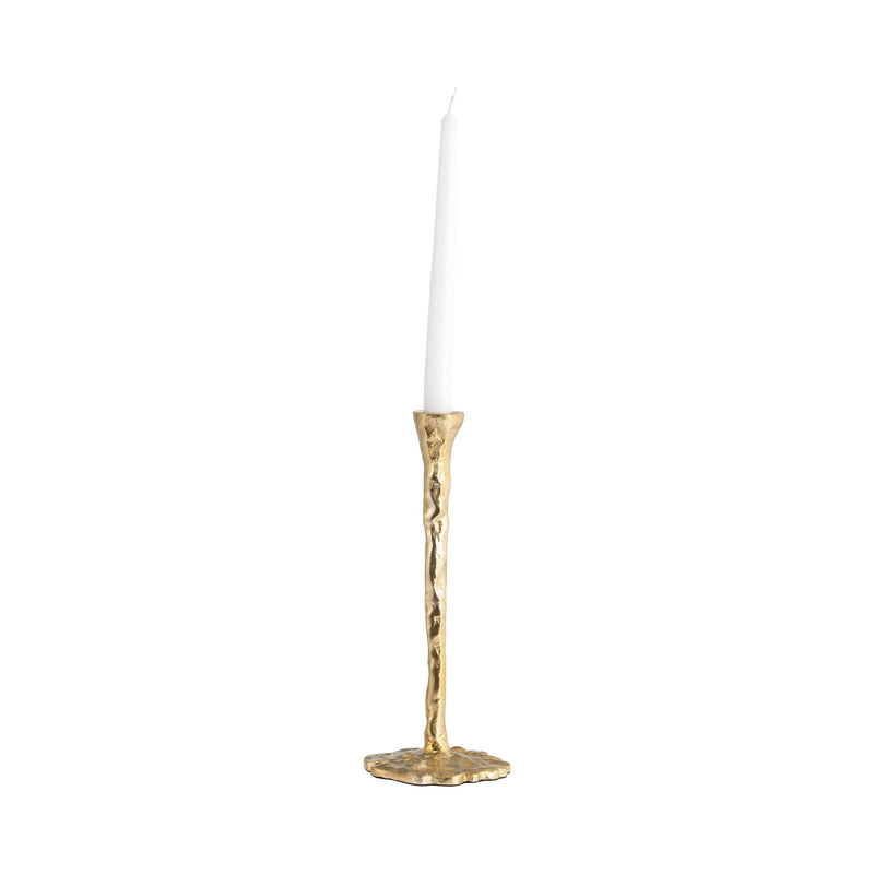 METAL, FORGED TAPER CANDLEHOLDER, GOLD - Al Rugaib Furniture