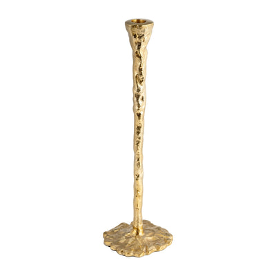 METAL, FORGED TAPER CANDLEHOLDER, GOLD - Al Rugaib Furniture