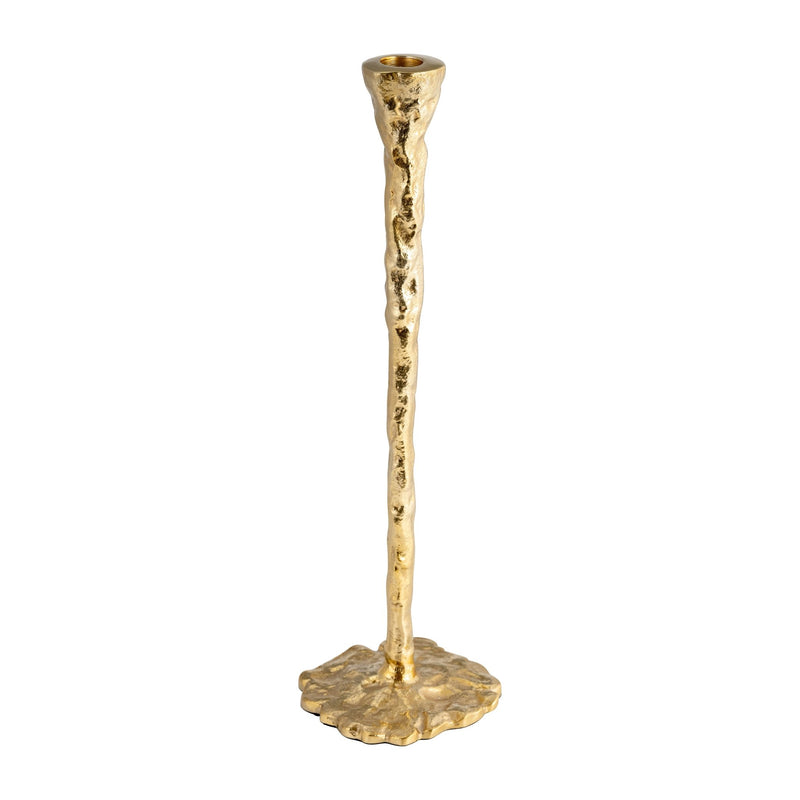 METAL, FORGED TAPER CANDLEHOLDER, GOLD - Al Rugaib Furniture