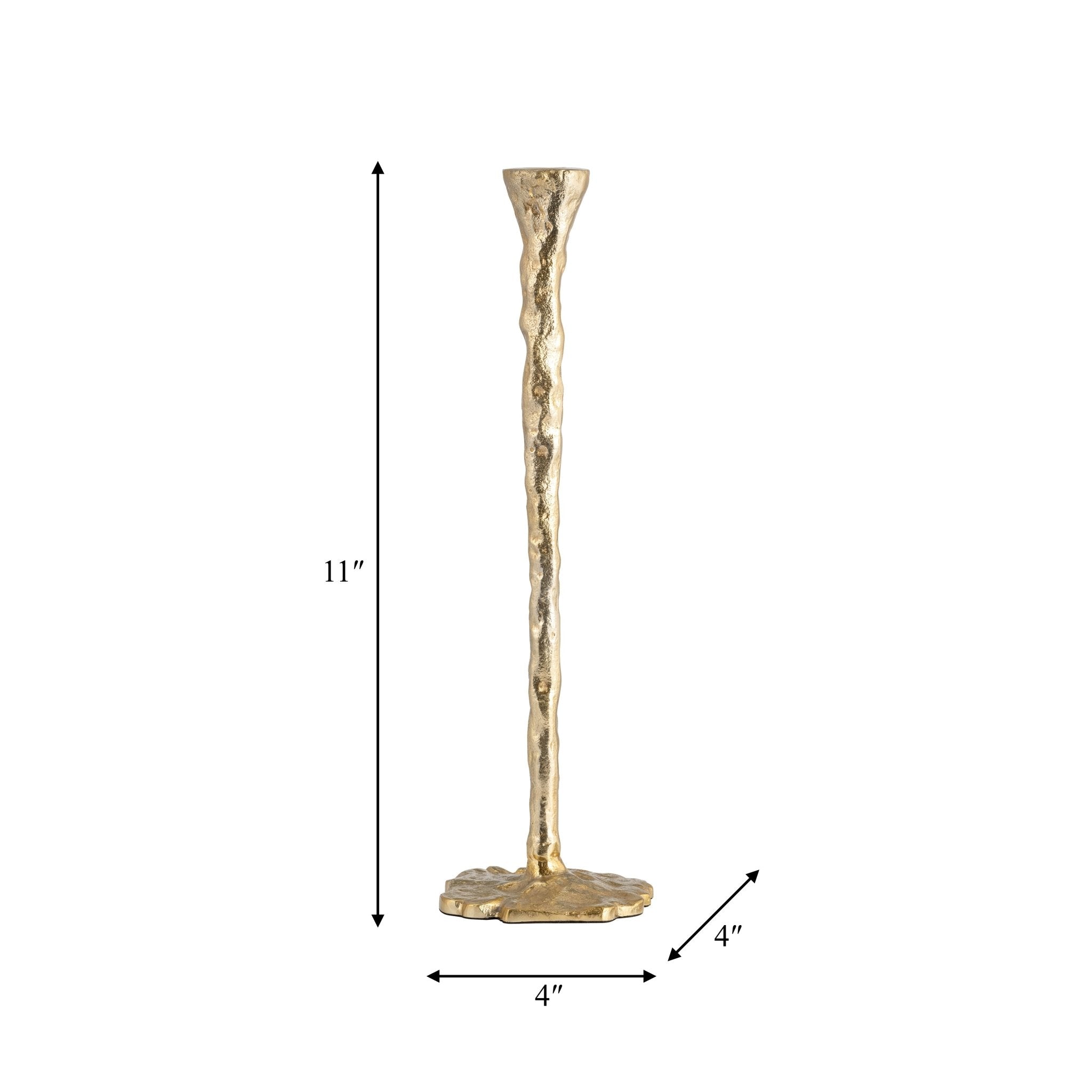 METAL, FORGED TAPER CANDLEHOLDER, GOLD Candle Holders| Sagebrook Home