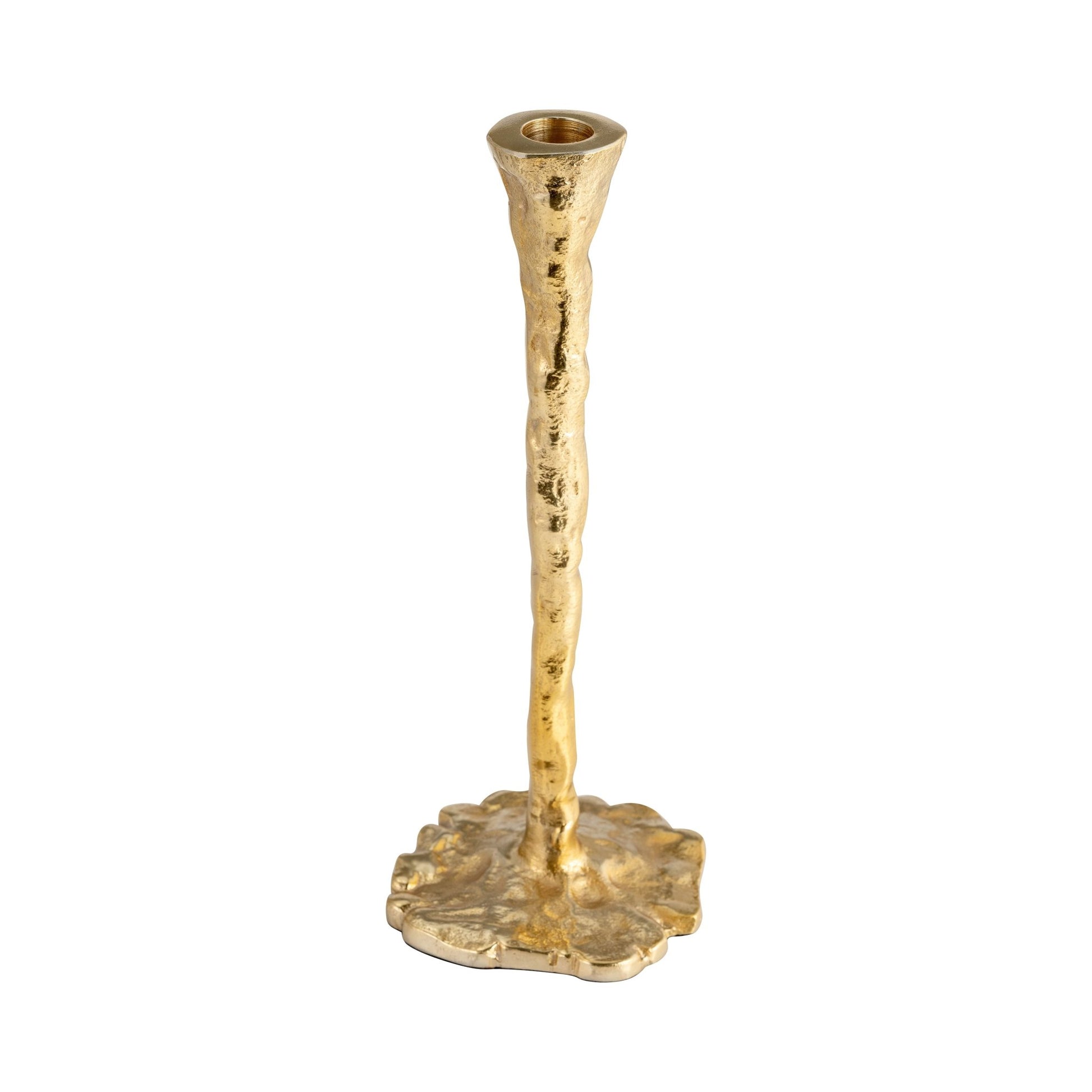 METAL, FORGED TAPER CANDLEHOLDER, GOLD Candle Holders| Sagebrook Home