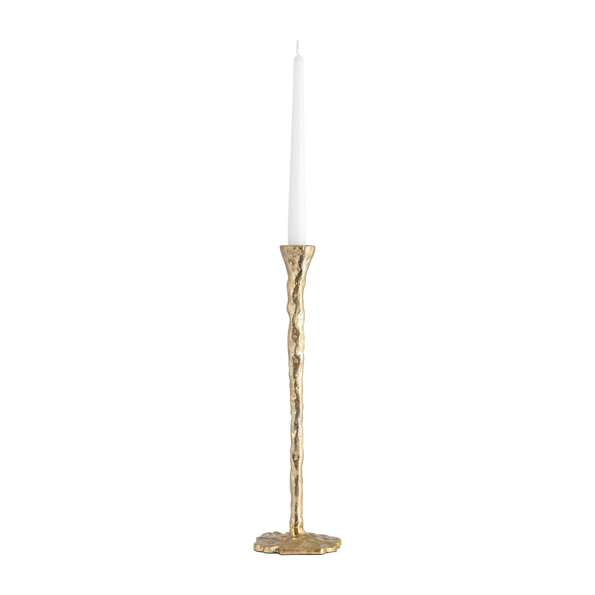 METAL, FORGED TAPER CANDLEHOLDER, GOLD Candle Holders| Sagebrook Home