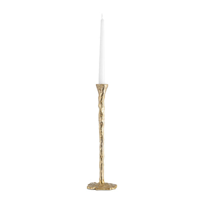 METAL, FORGED TAPER CANDLEHOLDER, GOLD - Al Rugaib Furniture