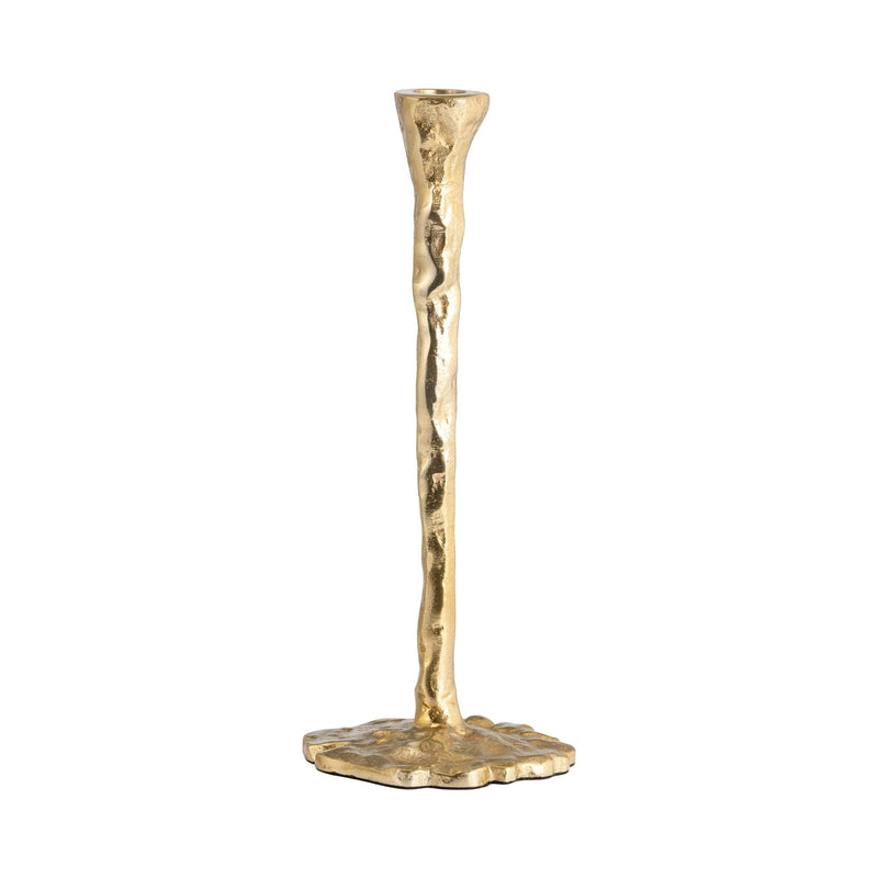 METAL, FORGED TAPER CANDLEHOLDER, GOLD - Al Rugaib Furniture