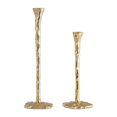 METAL, FORGED TAPER CANDLEHOLDER, GOLD - Al Rugaib Furniture