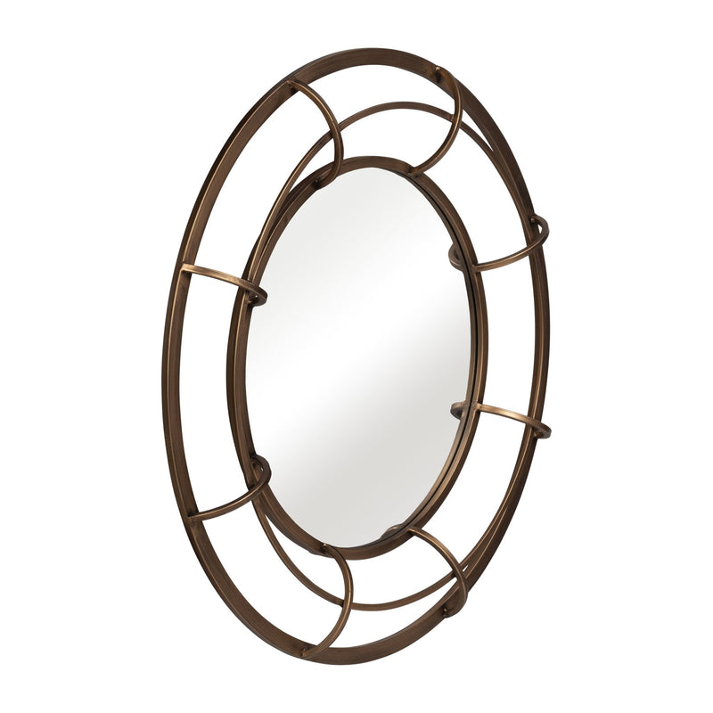 METAL FRAME 28" WALL MIRROR ,GOLD - WB - Al Rugaib Furniture
