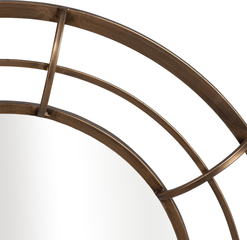 METAL FRAME 28" WALL MIRROR ,GOLD - WB - Al Rugaib Furniture