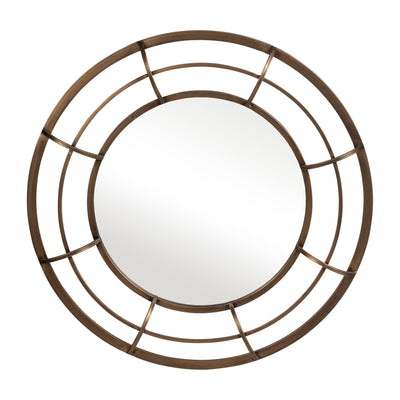 METAL FRAME 28" WALL MIRROR ,GOLD - WB - Al Rugaib Furniture