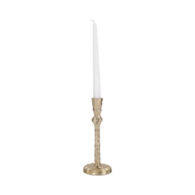 METAL, HAMMERED TAPER CANDLEHOLDER, GOLD - Al Rugaib Furniture