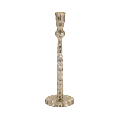 METAL, HAMMERED TAPER CANDLEHOLDER, GOLD - Al Rugaib Furniture