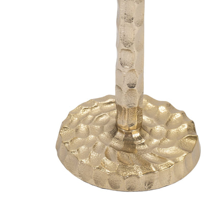 METAL, HAMMERED TAPER CANDLEHOLDER, GOLD - Al Rugaib Furniture