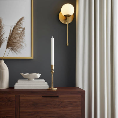 METAL, HAMMERED TAPER CANDLEHOLDER, GOLD - Al Rugaib Furniture