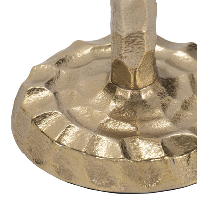 METAL, HAMMERED TAPER CANDLEHOLDER, GOLD - Al Rugaib Furniture