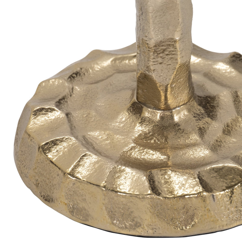 METAL, HAMMERED TAPER CANDLEHOLDER, GOLD - Al Rugaib Furniture
