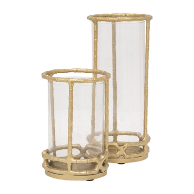 METAL, HURRICANE HOLDER, GOLD - Al Rugaib Furniture