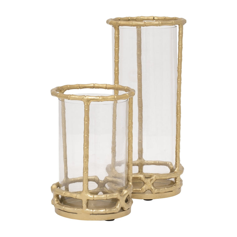 METAL, HURRICANE HOLDER, GOLD - Al Rugaib Furniture