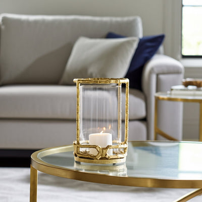 METAL, HURRICANE HOLDER, GOLD - Al Rugaib Furniture