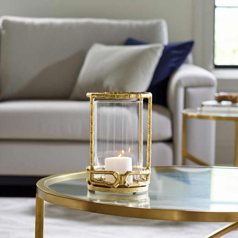 METAL, HURRICANE HOLDER, GOLD - Al Rugaib Furniture