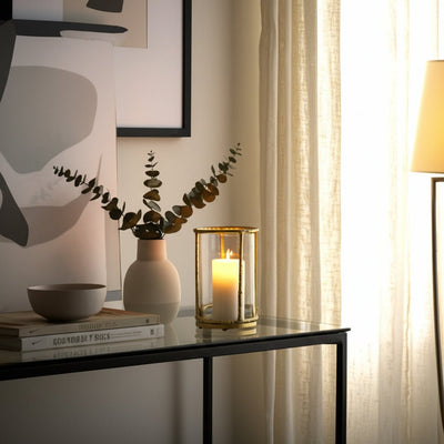 METAL, HURRICANE HOLDER, GOLD - Al Rugaib Furniture