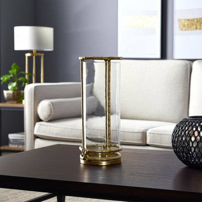 METAL, HURRICANE HOLDER, GOLD - Al Rugaib Furniture