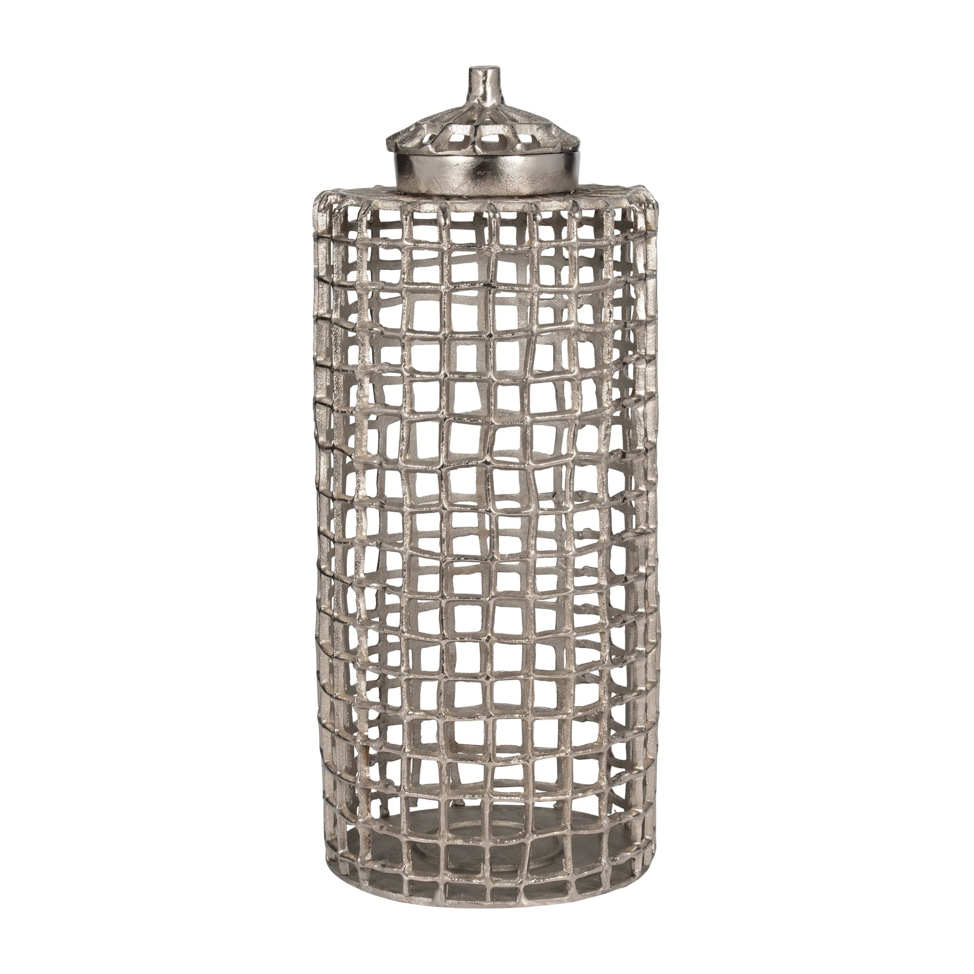 METAL, LIDDED JAR, SILVER Vases and Jars| Sagebrook Home