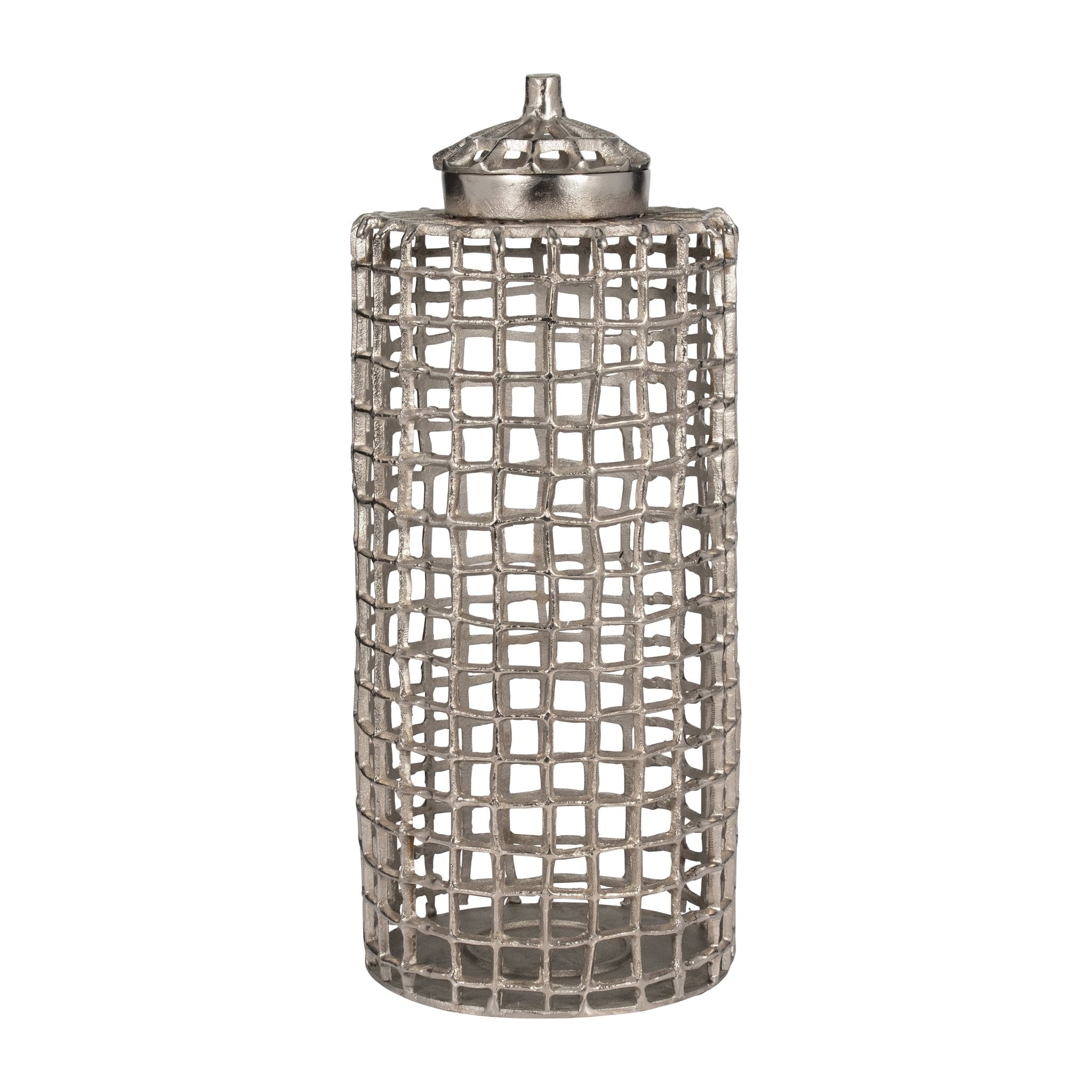 METAL, LIDDED JAR, SILVER Vases and Jars| Sagebrook Home