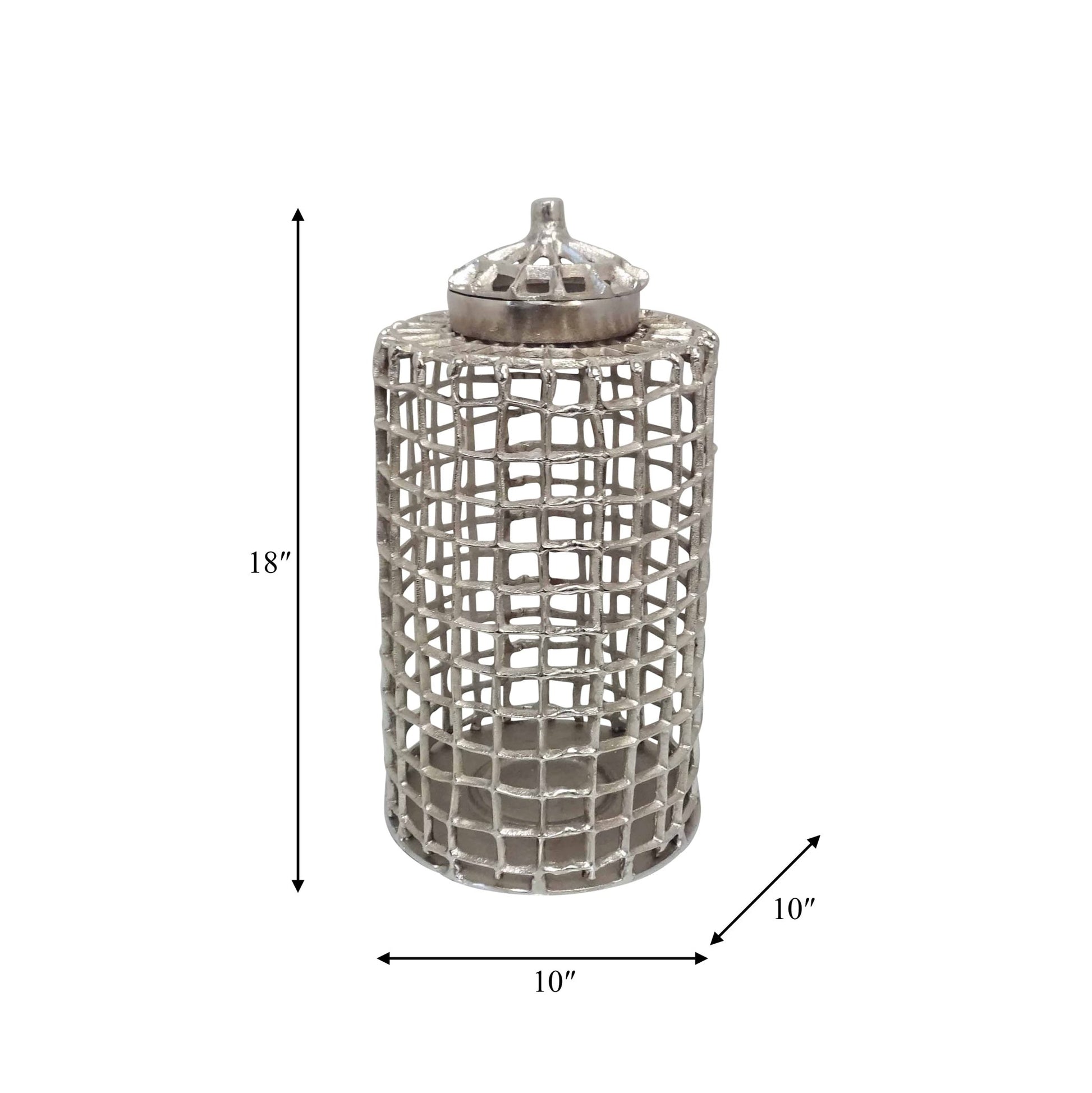 METAL, LIDDED JAR, SILVER Vases and Jars| Sagebrook Home
